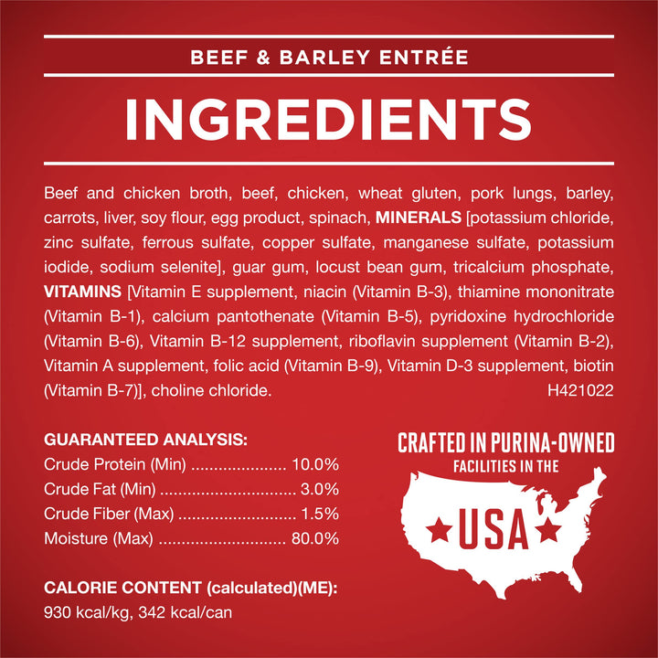 Purina ONE Tender Cuts in Gravy Chicken and Brown Rice, and Beef and Barley Entrees Wet Dog Food Variety Pack - (2 Packs of 6) 13 oz. Cans Beef,Chicken 2.44 Pound (Pack of 2)