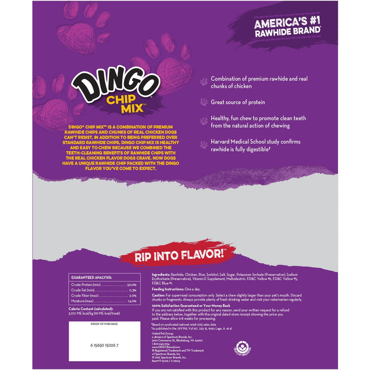 Dingo Chip Mix Snack For All Dogs, Chicken, 16-Ounce 1 Pound (Pack of 1)