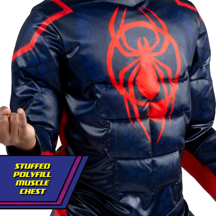 Marvel Integrated Spider-Man Official Youth Deluxe Zentai Costume - Stretch Spandex with Hidden Zippers and Wrist Slits Large