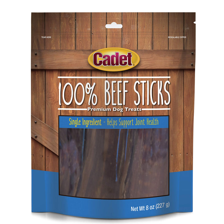 Cadet 100% Beef Strips Dog Treats - Long-Lasting, Healthy & Natural Beef Esophagus Treats for Small & Large Dogs - Low Calorie & High Protein Dog Chews (8 oz.)