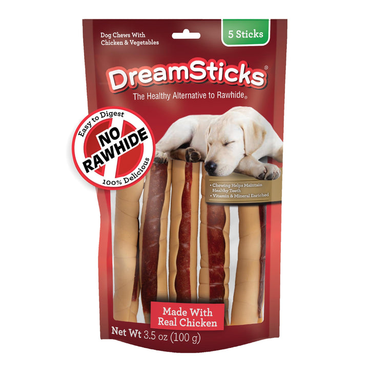 DreamBone DreamSticks, Rawhide Free Dog Chew Sticks Made with Real Beef and Vegetables, 15 Sticks 10.6 Ounce (Pack of 1)