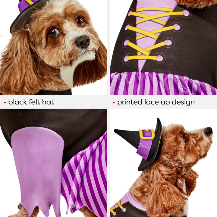 Rubies Witch Fun and Cute Pet Costume Dress and Hat for Themed Party and Halloween, Small As Shown