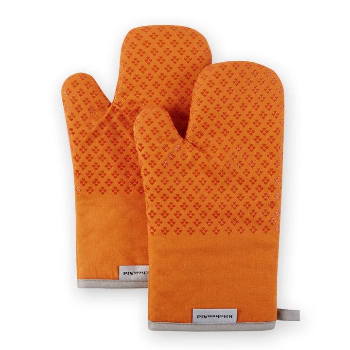 KitchenAid Asteroid Oven Mitt Set, Honey Orange 7"x12.5"