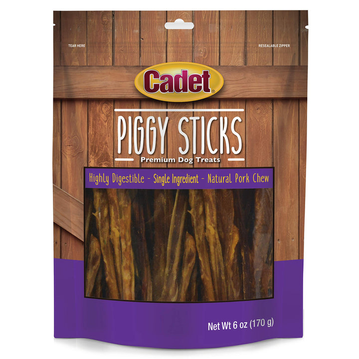 Cadet Butcher Treats Piggy Sticks for Dogs 6 oz 6 Ounce (Pack of 1)