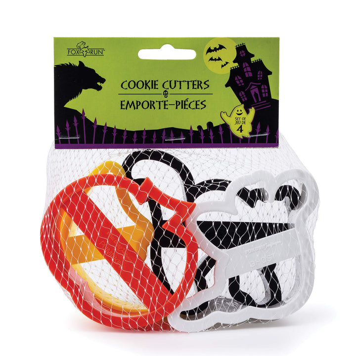 Fox Run Halloween Cookie Cutter Set, 4 Piece, 4 inch, Orange, Black, Yellow, White