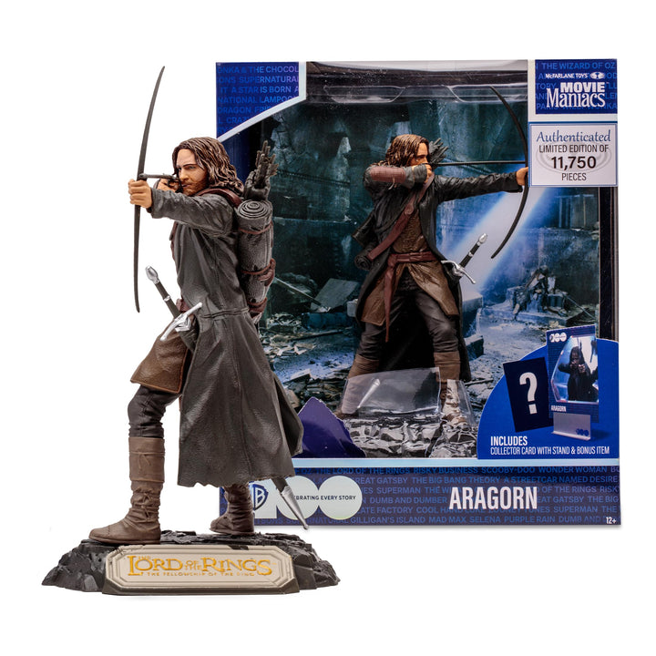 McFarlane Toys - WB 100: Aragorn (The Lord of The Rings) Movie Maniacs, 6in Posed Figure