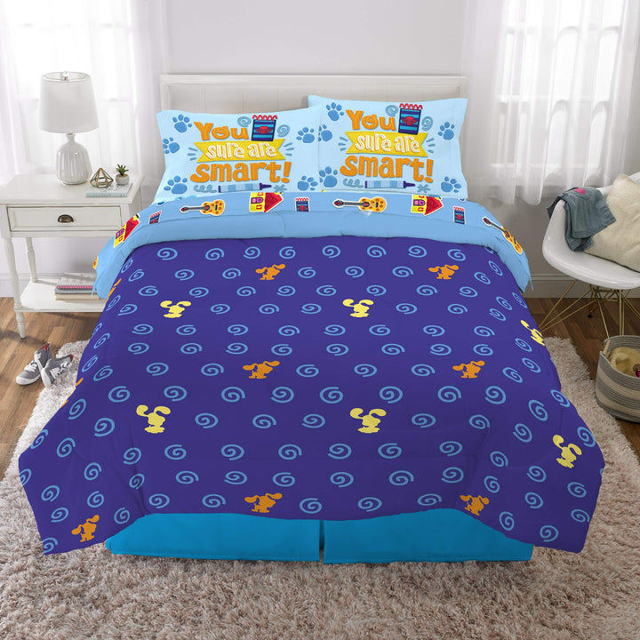 Franco Kids Bedding Super Soft Comforter and Sheet Set, 5 Piece Full Size, Blues Clues 1