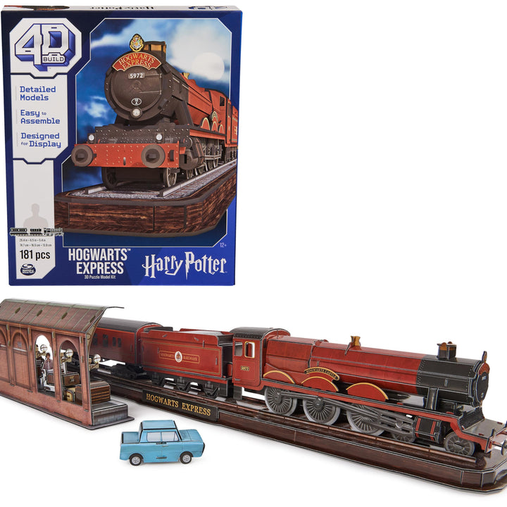 4D Build, Harry Potter Hogwarts Express 3D Puzzle Model Kit 181 Pcs 2.5 Ft Wide | Harry Potter Gifts Desk Decor | 3D Puzzles for Adults & Teens 12+