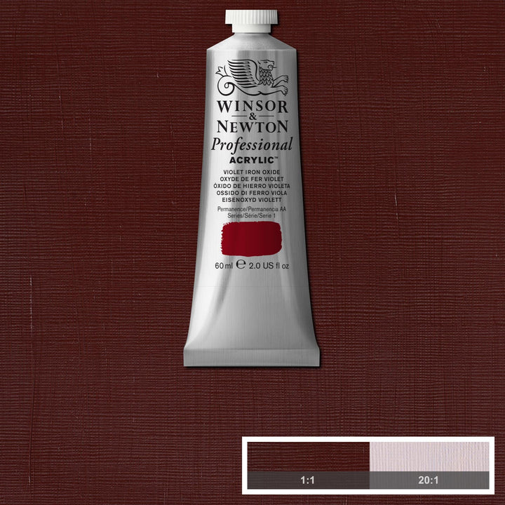 Winsor & Newton Professional Acrylic Paint, 60ml (2-oz) Tube, Violet Iron Oxide 2-oz Tube