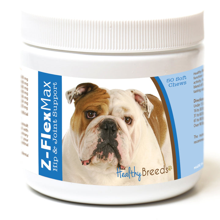 Healthy Breeds Bulldog Z-Flex Max Hip and Joint Soft Chews 50 Count 50 Ct