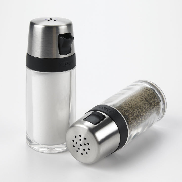 OXO Good Grips Salt Shaker with Pour Spout, Clear/Silver, Salt & Pepper