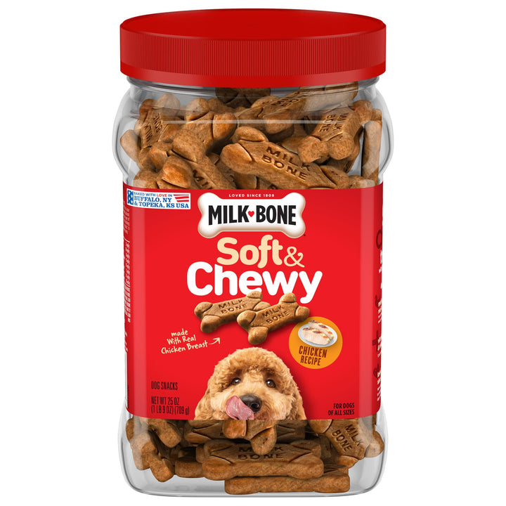 Milk-Bone Soft & Chewy Dog Treats, Beef & Filet Mignon Recipe, 25 Ounce Made with Real Chuck Roast 1.56 Pound (Pack of 1)