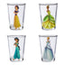 Silver Buffalo Disney Princess Vintage Sketch Mini Glasses 4 Pack Featuring Princess Cinderella, Jasmine, Snow White, and Tiana, 1.5 Ounces Princess Heritage