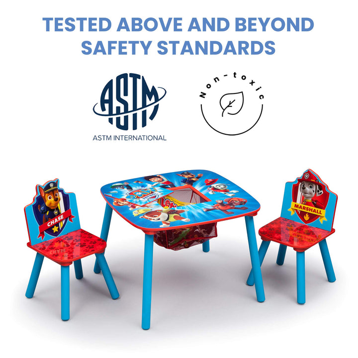 Delta Children Kids Table Storage (2 Chairs Included) -Ideal for Arts & Crafts, Snack Time, Homeschooling, Homework & More, Baby Shark, 3 Piece Set