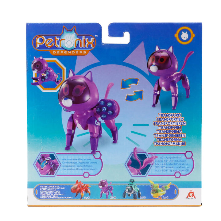 Alpha Group Petronix Defenders Max Mode Pet Kitt-10, Little Purple Cat Figures, with Moveable Joints Kids Toys for Boys and Girls Ages 3 and up Emma