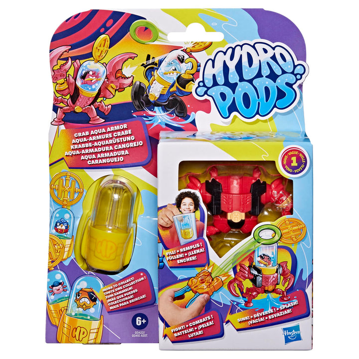 Hasbro Hydro Pods Crab Aqua Armor, Mech Suit Battle Set, Water Activated Surprise Pirate Toys for 6 Year Old Boys & Girls