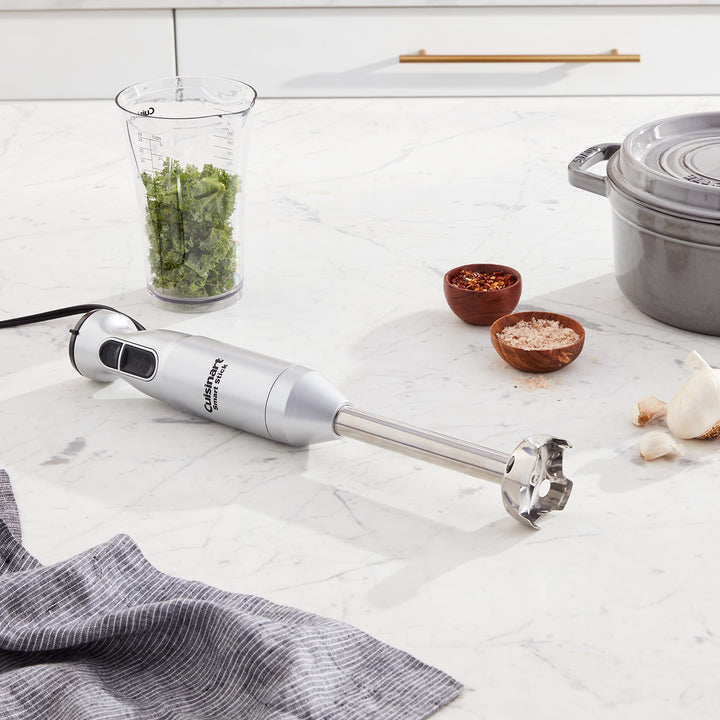 Cuisinart Hand Blender, Smart Stick 2-Speed Hand Blender- Powerful & Easy to Use Stick Immersion Blender-for-Shakes, Smoothies, Puree, Baby Food, Soups & Sauces, Silver, CSB-175SVP1 Two-Speed