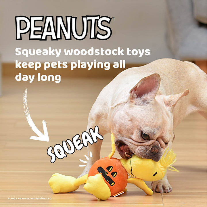 Woodstock Pumpkin Squeaker Pet Toy Halloween Woodstock Squeaky Pet Toy | Peanuts Dog Toys, Woodstock for Pets, Woodstock Toys for Dogs, 9 Inch Woodstock Pumpkin