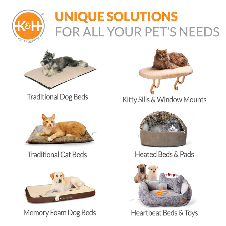 K&H Pet Products Pet Bed Warmer, Turn Any Cat or Dog Bed Into a Heated Cat or Dog Bed, Waterproof Heated Pad to Insert Inside Indoor Cat and Dog Beds - Gray X-Large