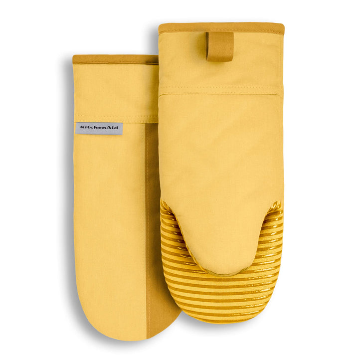 KitchenAid Beacon Two-Tone Non-Slip Oven Mitt Set, Majestic Yellow, 5.75"x13", 2 Piece 5.75"x13"