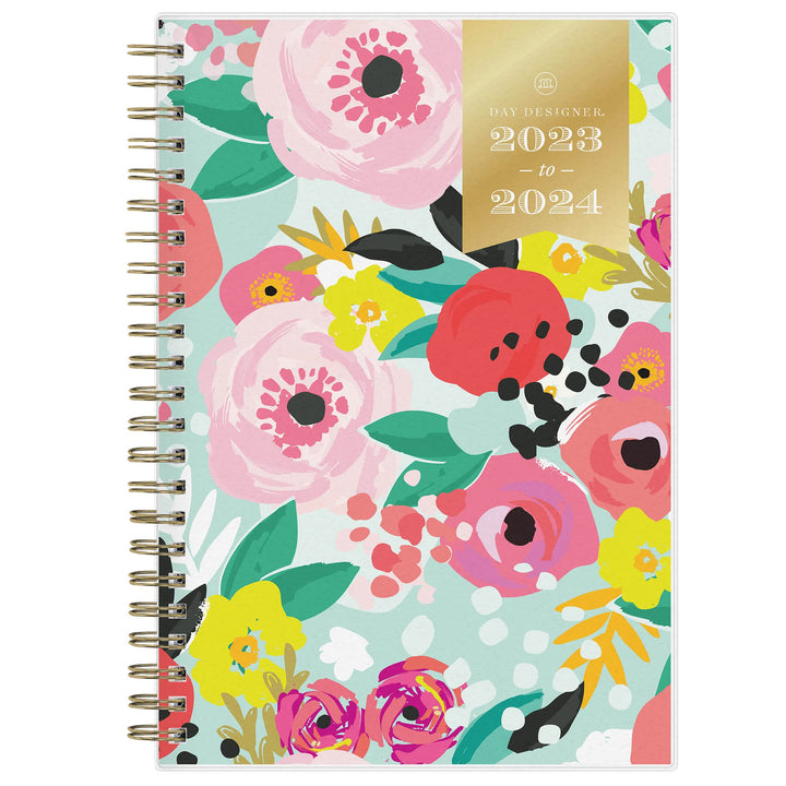 Blue Sky Day Designer for 2023-2024 Academic Year Weekly and Monthly Planner, 5' x 8', Frosted Cover, Wirebound, Secret Garden Mint (137900-A24) 5" x 8" Old Version