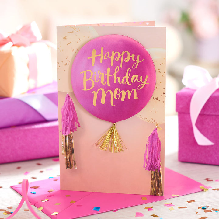 American Greetings Birthday Card for Mom (Celebrating You Today) Balloon Photo w Tassel