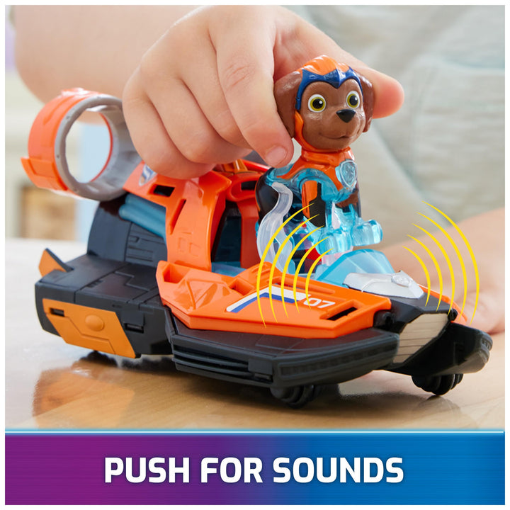 Paw Patrol: The Mighty Movie, Toy Jet Boat with Zuma Mighty Pups Action Figure, Lights and Sounds, Kids Toys for Boys & Girls 3+