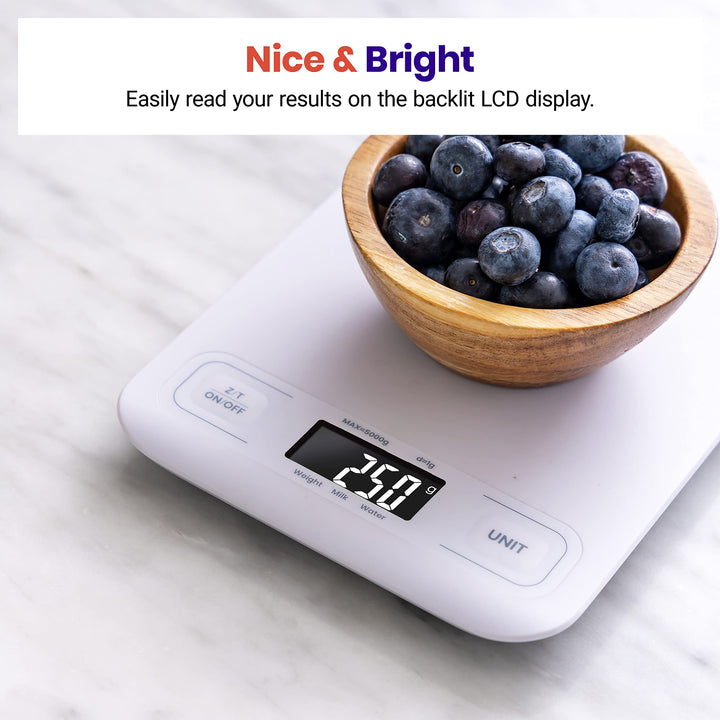 Etekcity Food Kitchen Scale, Digital Mechanical Weighing Scale,Grams and Ounces for Weight Loss, Baking, Cooking, Keto and Meal Prep, LCD Display, Medium, White