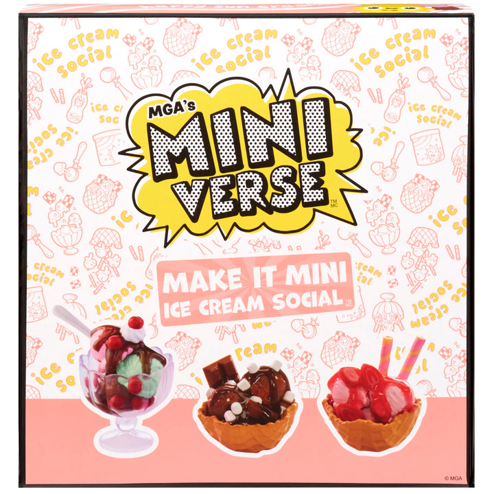 MGA's Miniverse Make It Mini Food/Ice Cream Social Exclusive, Mini Collectibles, DIY, Resin Play, Replica Food, NOT Edible, Collectors, 8+