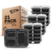 Freshware Meal Prep Containers [15 Pack] 3 Compartment with Lids, Food Containers, Lunch Box, Stackable, Bento Box, Microwave/Dishwasher Safe (32 oz) 32OZ-15PK