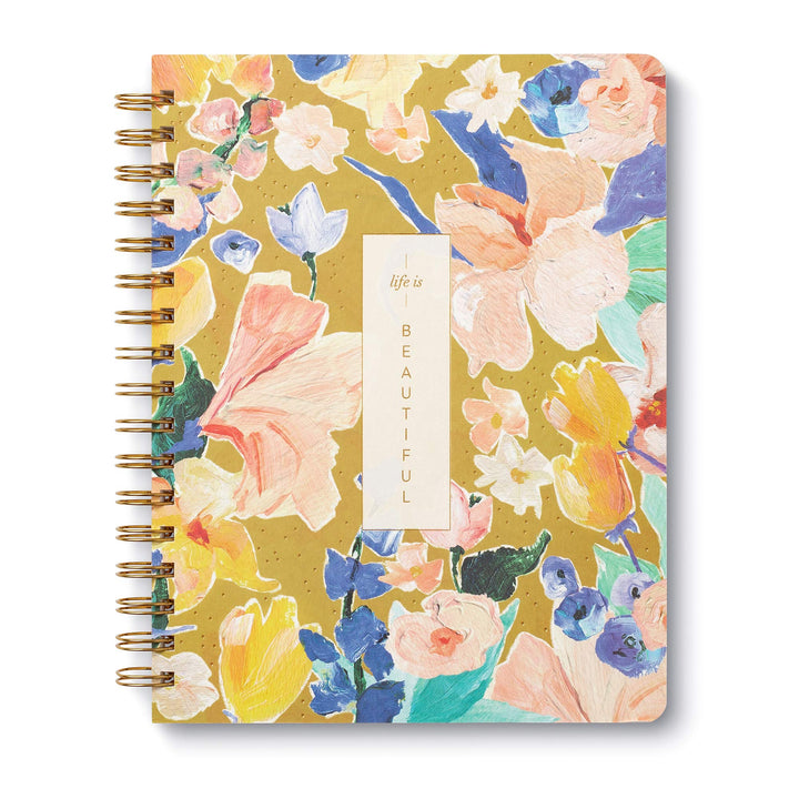 Compendium Spiral Notebook - Life Is Beautiful  A Designer Spiral Notebook with 192 Lined Pages, College Ruled, 7.5W x 9.25H