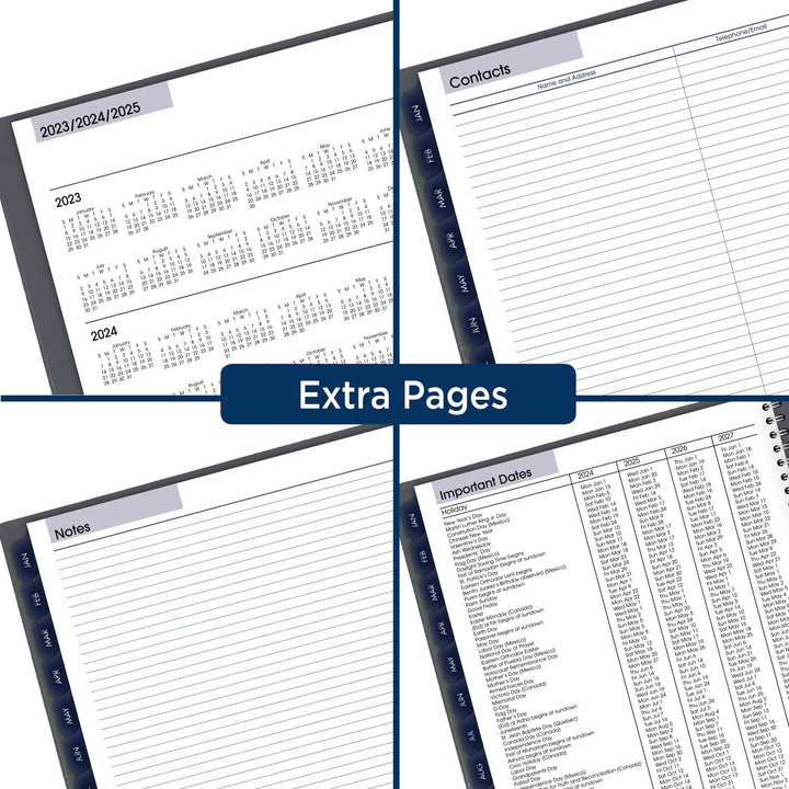 AT-A-GLANCE 2024 Weekly & Monthly Planner, DayMinder, 8-1/2" x 11", Large, Spiral Bound, Monthly Tabs, Gray (GC5450724) 2024 Old Edition