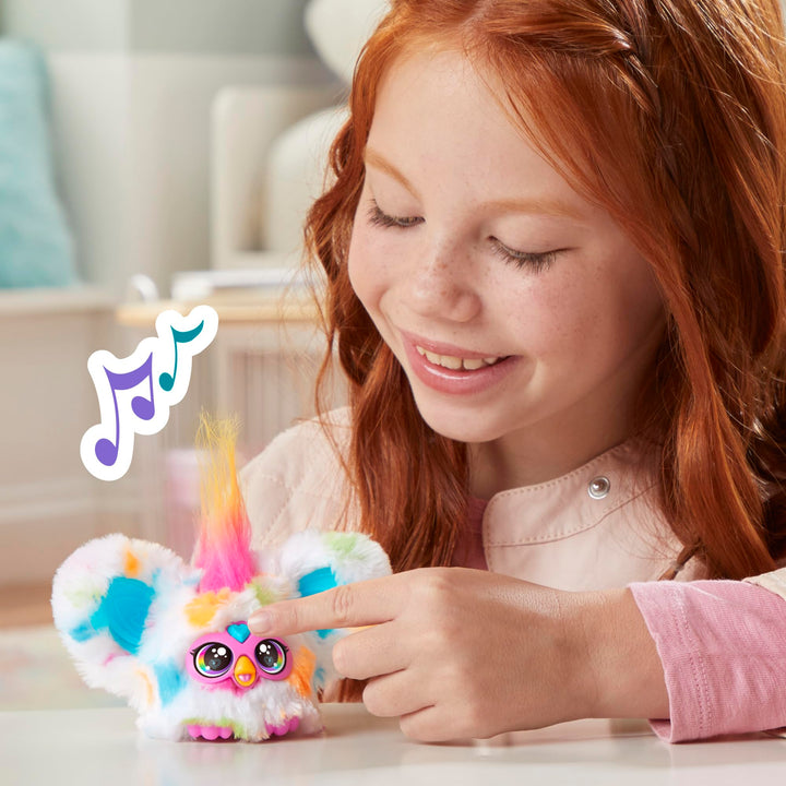 Furby Furblets Loo-Lay Mini Friend, 45+ Sounds & Music, Speaks Only Furbish, Electronic Plush Toys for 6 Year Olds & Up, Multicolor Loo-lay (Gamer Music)