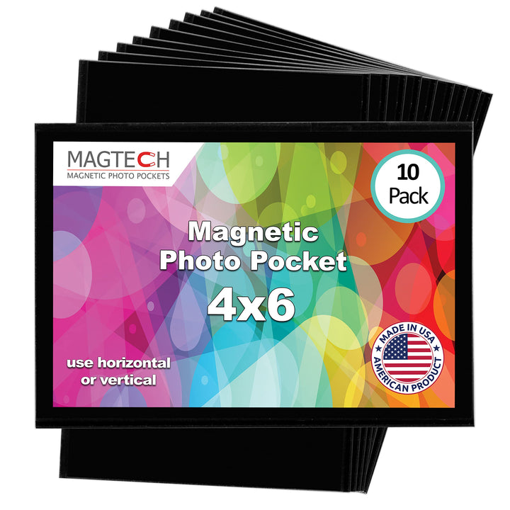 Magtech Magnetic Pocket Picture Frame, White, Holds 4 x 6 Inches Photos, 10 Pack (14610)