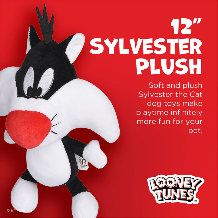 Looney Tunes for Pets Sylvester The Cat Big Head Plush Dog Toy | Officially Licensed Warner Brothers Dog Toy | Large Stuffed Animal for Dogs, 12 Inches Sylvester Plush 12 Inch