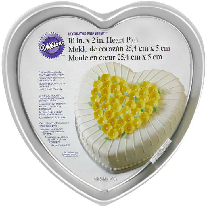 Wilton Decorator Preferred Heart Shaped Aluminum Cake Pan, 10-Inch, Light 1 Count (Pack of 1)