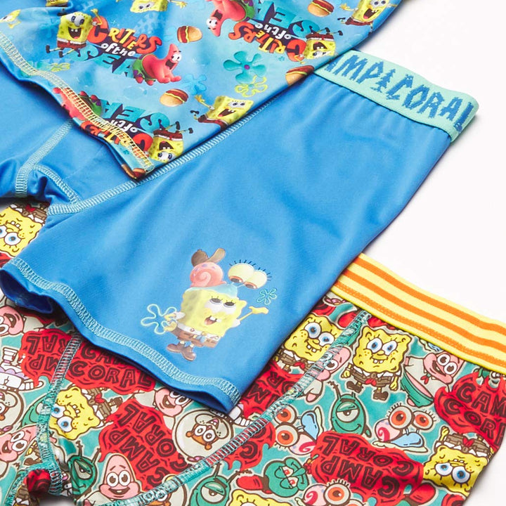 SpongeBob SquarePants Boys'  Exclusive Underwear Multipacks with Patrick, Squidward and More in Sizes 4, 6, 8, 10 & 12 7-pack Athletic Boxer Brief_classic