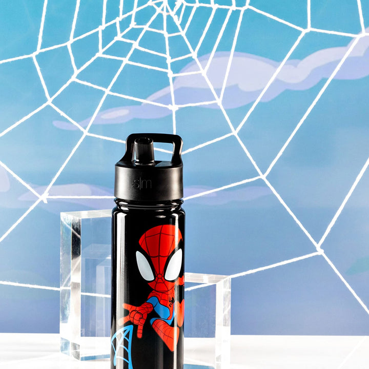 Simple Modern Spiderman Kids Water Bottle with Straw Lid | Marvel Insulated Stainless Steel Reusable Tumbler Gifts for School, Toddlers, Boys | Summit Collection | 18oz, Spidey Kid 18oz Water Bottle Marvel-Spidey Kid