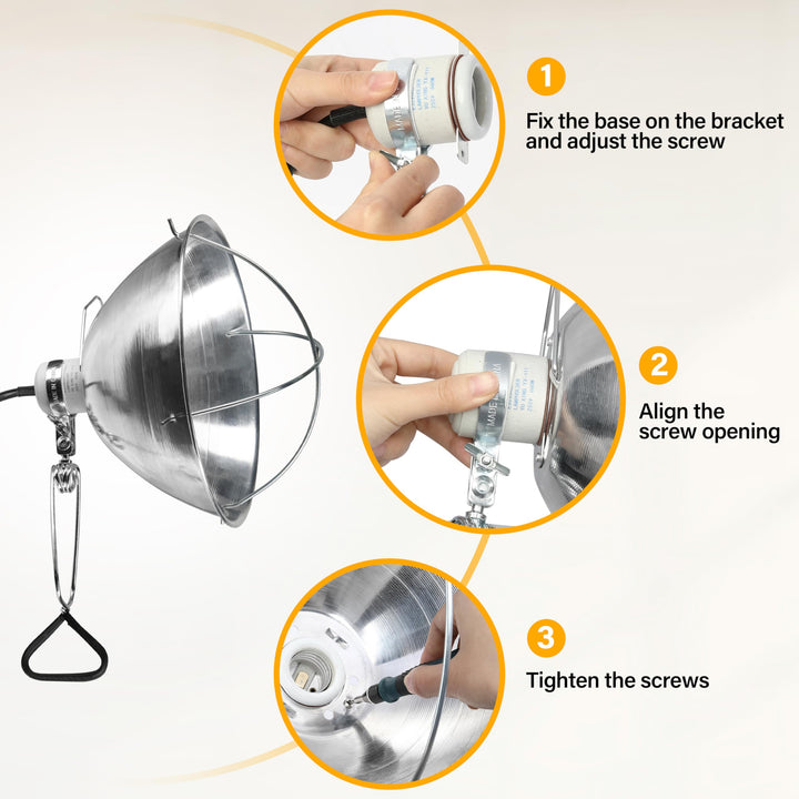 Simple Deluxe Adjustable Clamp Lamp with 10.5" Aluminum Reflector and Bulb Guard, 250W E26 Socket (Bulb Not Included), 6ft 18/2 SJT Cord Lamp Shade-250W 1 Pack