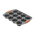 Rachael Ray Yum -o Nonstick Bakeware 12-Cup Muffin Tin With Grips / Nonstick 12-Cup Cupcake Tin With Grips - 12 Cup, Gray Orange Grips