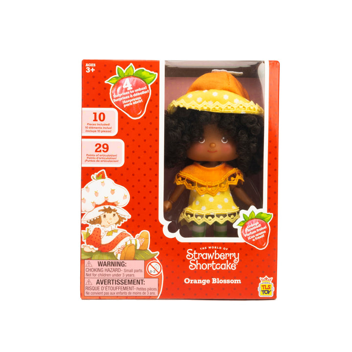 Strawberry Shortcake 5.5-inch Orange Blossom Poseable Scented Fashion Doll with 4 Surprise Reveal Accessories