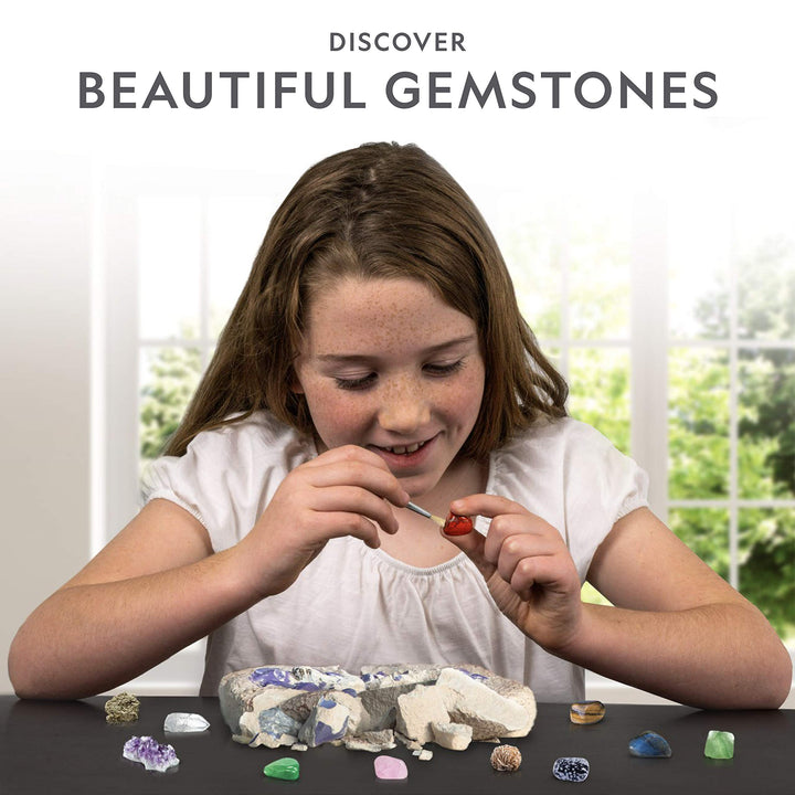 Mega Dig Kit - Dig Up 15 Real Gemstones and Crystals, Science Kit for Kids, Gift for Girls and Boys