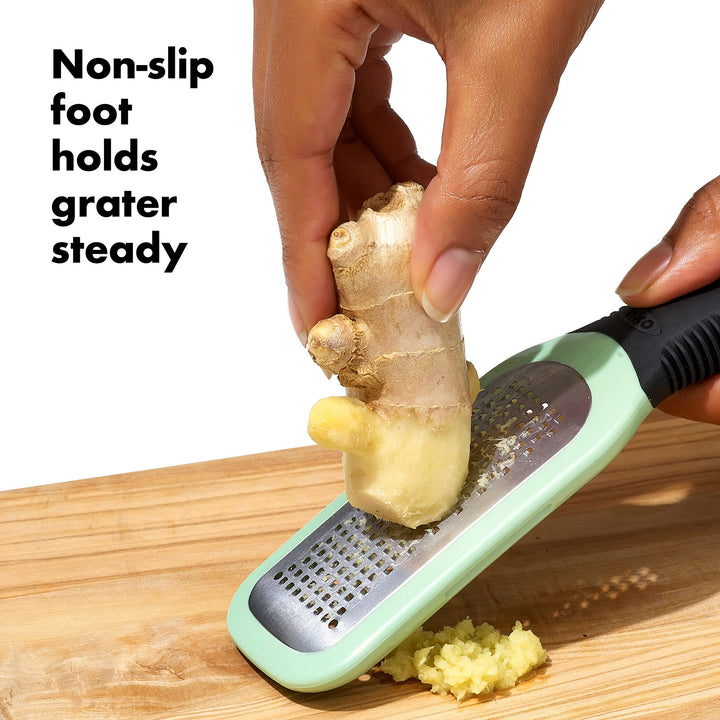 OXO Good Grips Etched Ginger & Garlic Grater, Green,us:one size Ginger/Garlic Grater