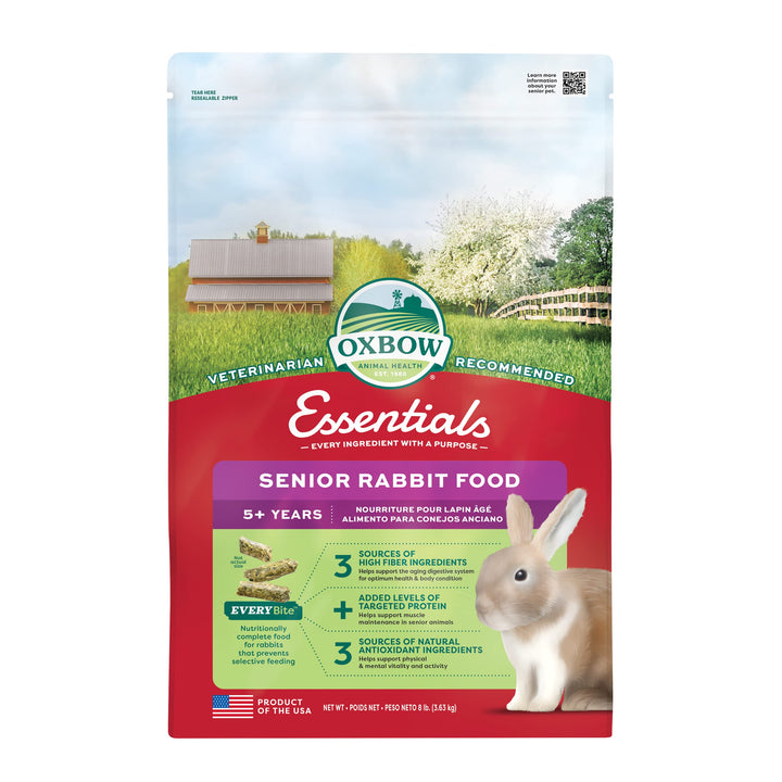 Oxbow Essentials Young Rabbit Food - All Natural Rabbit Pellets- High Energy & Calcium- Made in the USA - All Natural Vitamins & Minerals- Veterinarian Recommended- 5 lb. 80 Fl Oz (Pack of 1)