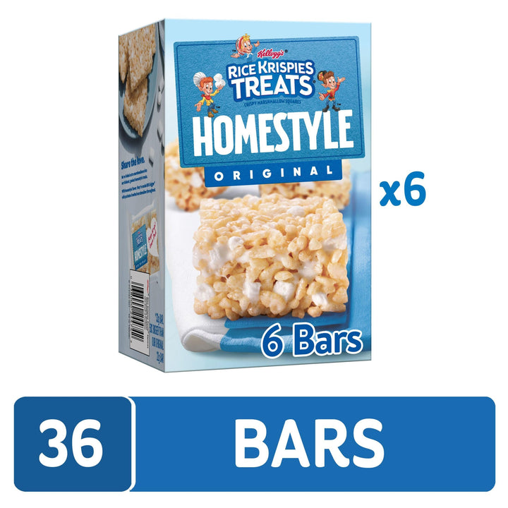 Rice Krispies Treats Homestyle Marshmallow Snack Bars, Kids Snacks, Lunch Snacks, Original, 27.9oz Box (24 Bars) 24 Count