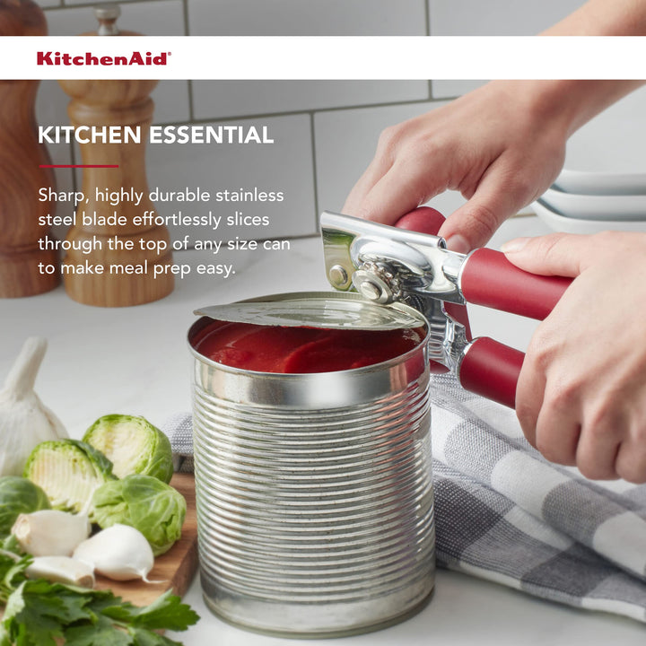 KitchenAid All Over Silicone Can Opener, 7.55-Inch, Empire Red Soft Red