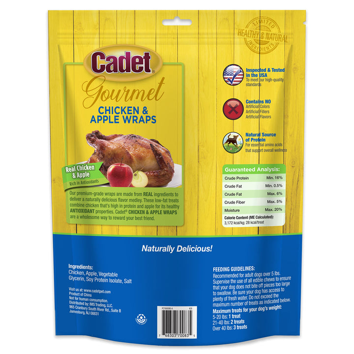 Cadet Gourmet Chicken & Apple Wrapped Dog Treats Wraps Chicken & Apple 28 oz. Chicken & Apple Wraps 28 Ounce (Pack of 1)