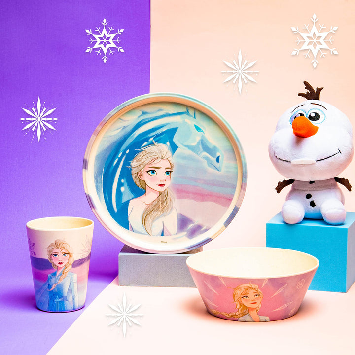 Zak Designs Disney Frozen 2 Kids Dinnerware Set 3 Pieces, Durable and Sustainable Melamine Bamboo Plate, Bowl, and Tumbler are Perfect For Dinner Time With Family (Anna, Elsa, Olaf) 8" Plate, 6" Bowl, 10oz Tumbler Frozen 2 (Anna, Elsa, Olaf)