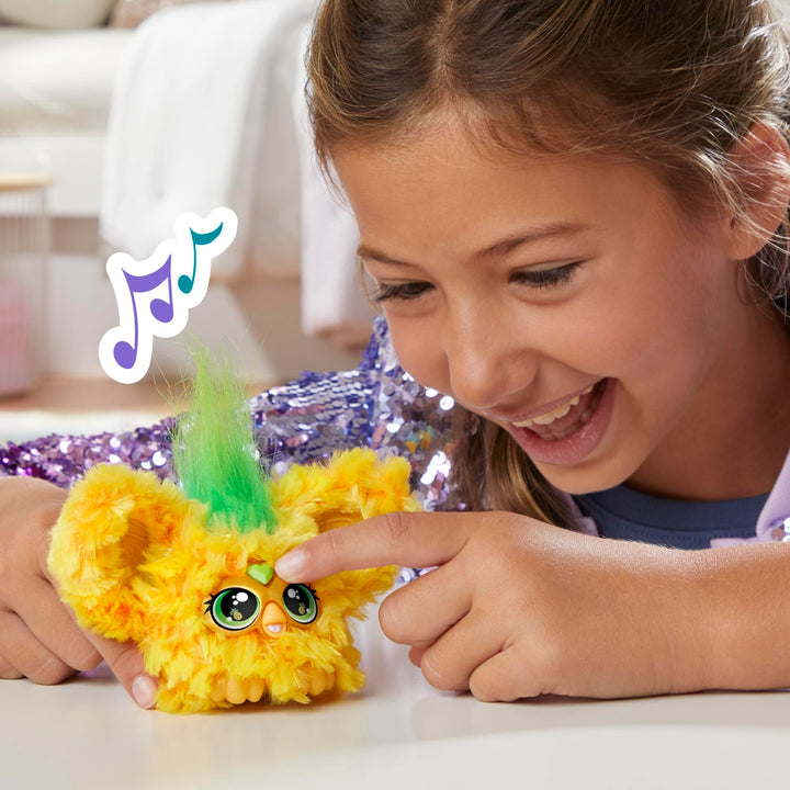 Furby Furblets Loo-Lay Mini Friend, 45+ Sounds & Music, Speaks Only Furbish, Electronic Plush Toys for 6 Year Olds & Up, Multicolor Loo-lay (Gamer Music)