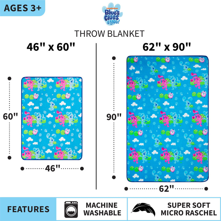 Franco Kids Bedding Super Soft Plush Throw Blanket, 46 in x 60 in, Blues Clues